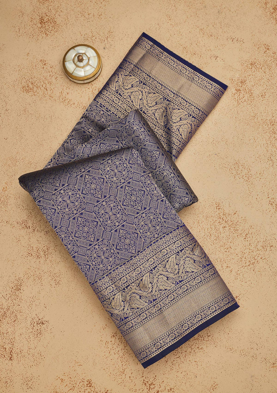 Royal Blue Zariwork Pure Silk Saree