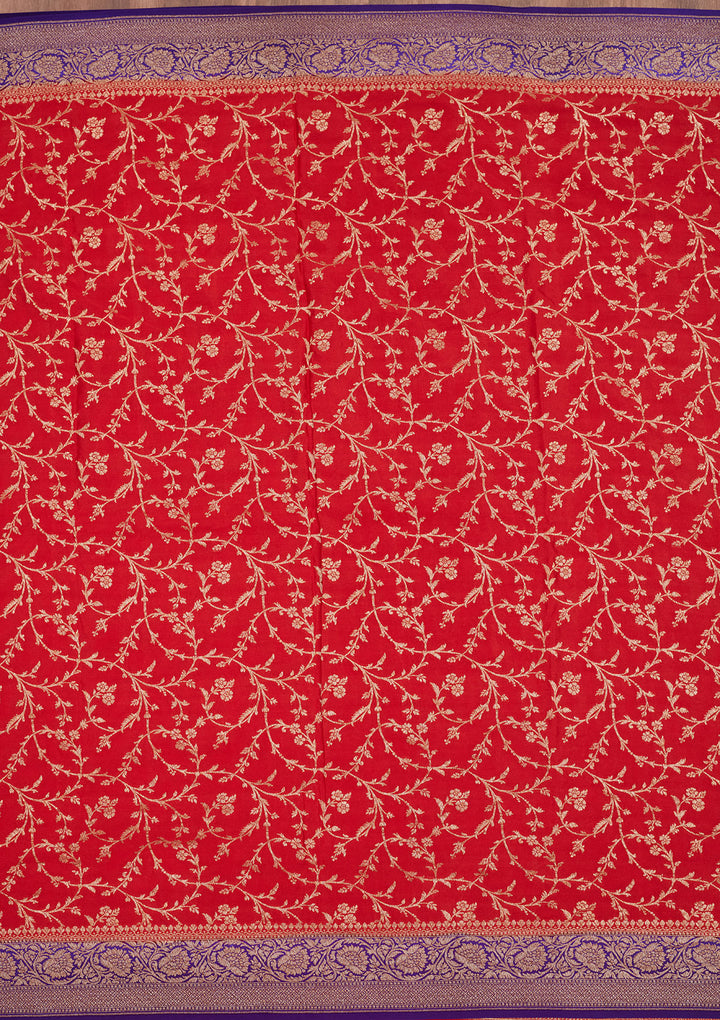 Red Zariwork Pure Silk Saree