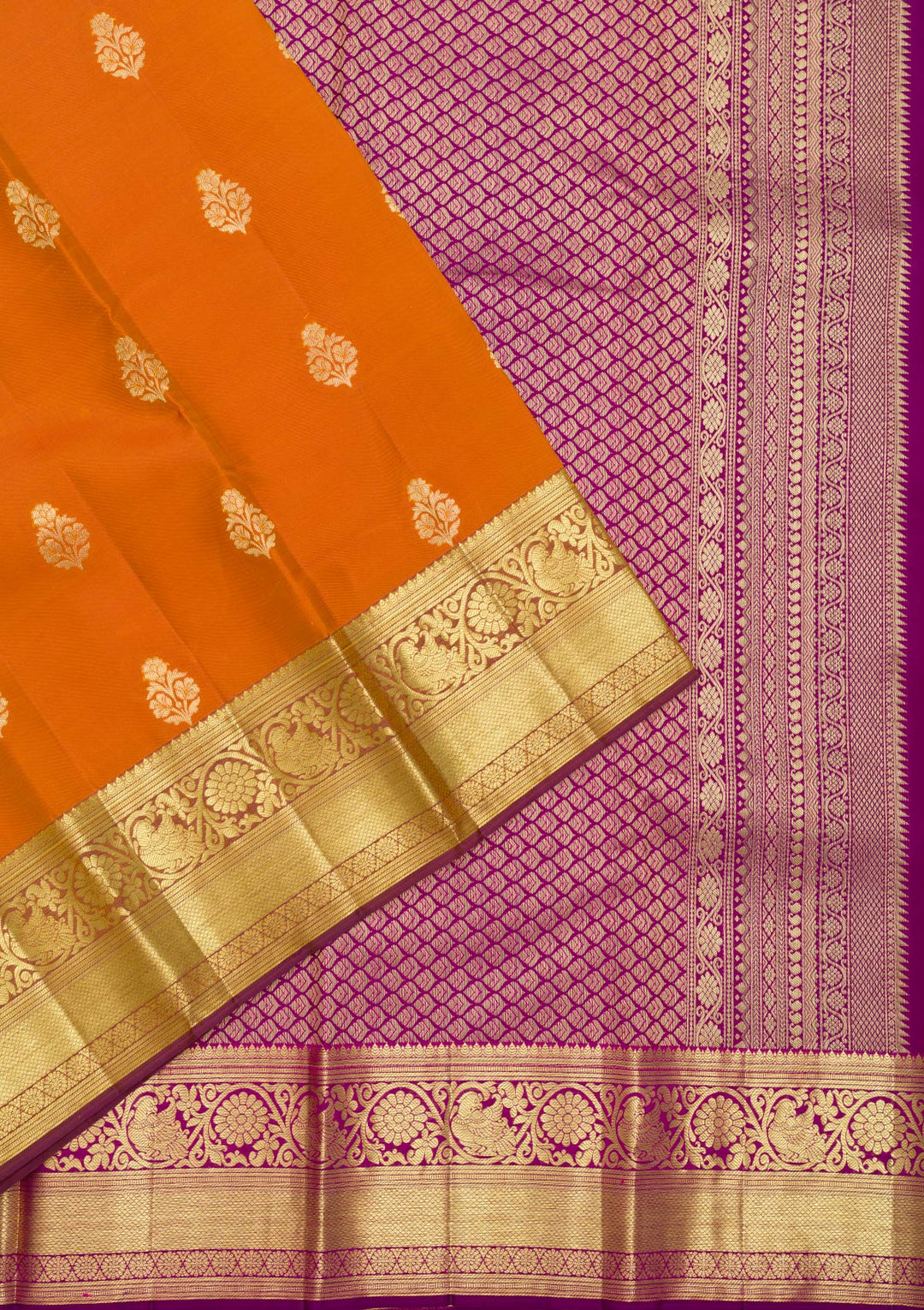 Rust Zariwork Banarasi Pure Silk Saree