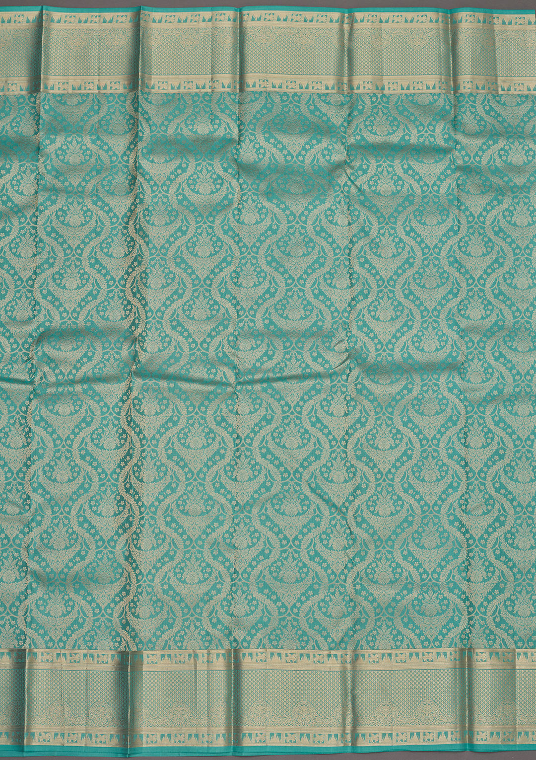 Sea Green Zariwork Pure Silk Saree