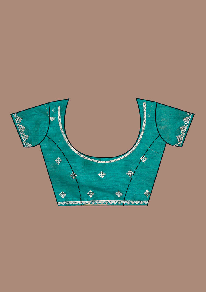 Sky Blue Ombre Net Saree