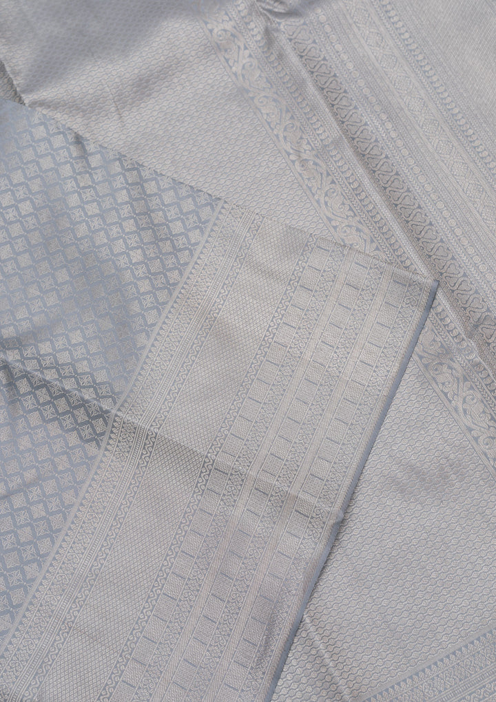 Sky Blue Zariwork Pure Silk Saree