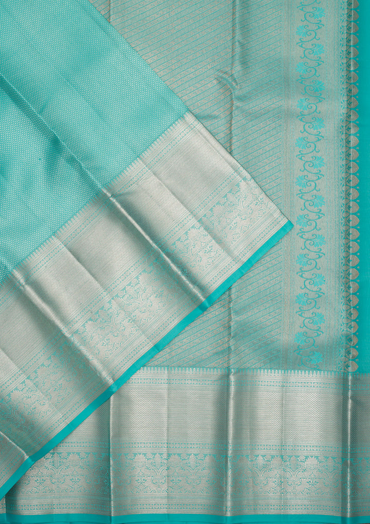 Sky Blue Zariwork Pure Silk Saree