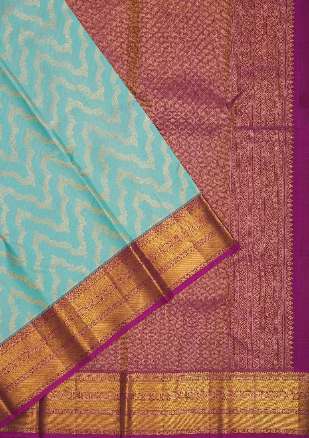 Sky Blue Zariwork Pure Silk Saree