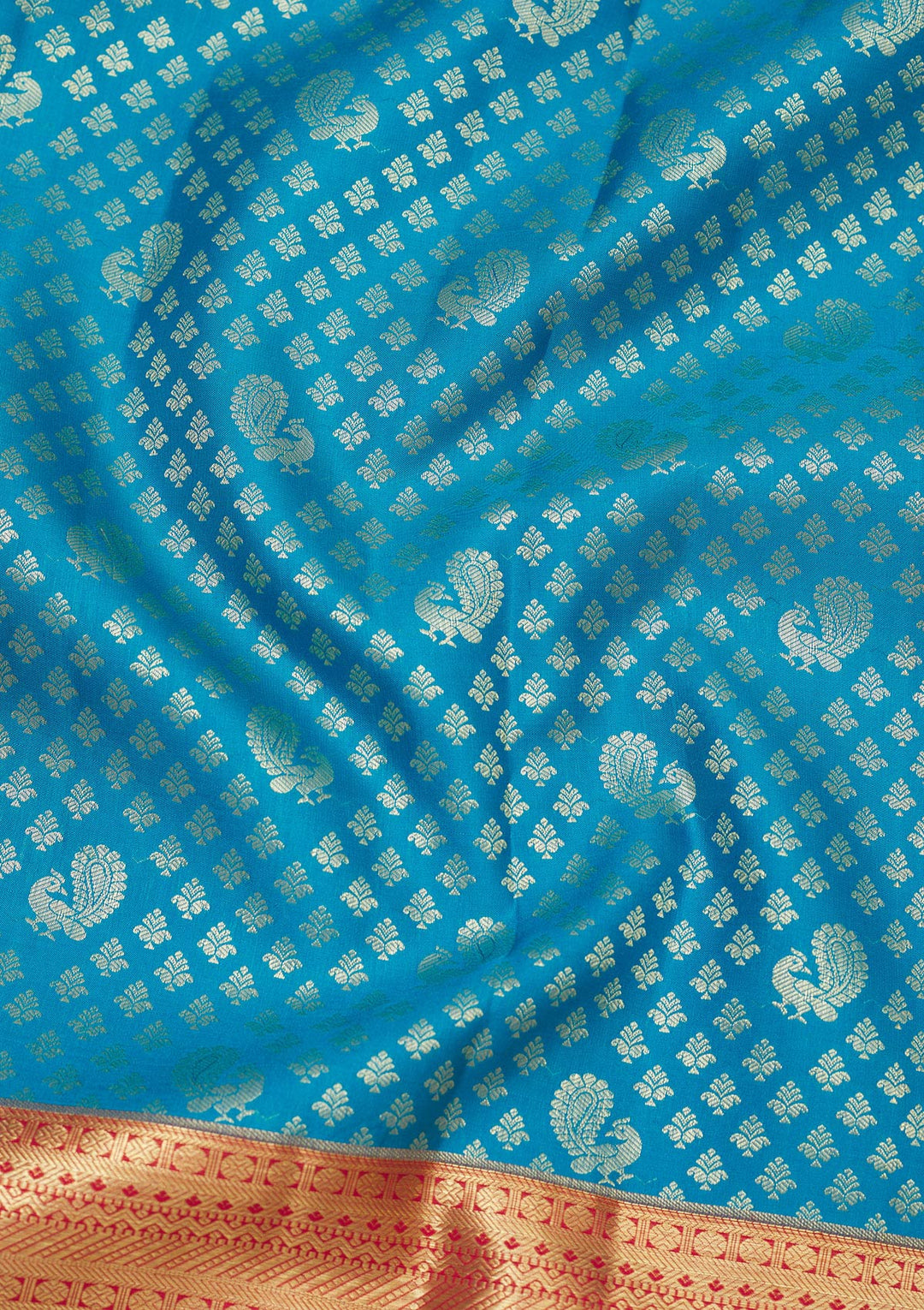 Sky Blue Zariwork Pure Silk Saree