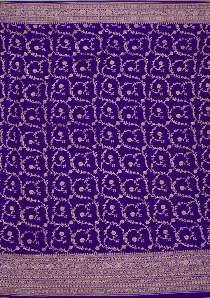 Turquoise Blue Zariwork Pure Silk Saree