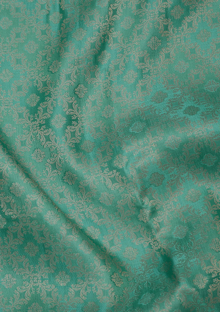 Turquoise Blue Zariwork Pure Silk Saree