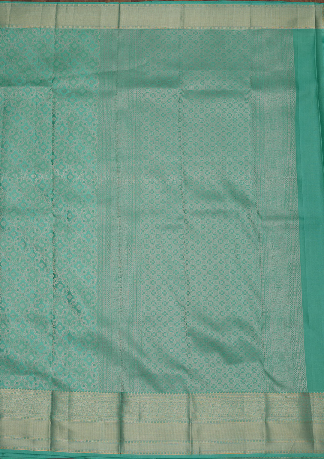 Turquoise Blue Zariwork Pure Silk Saree