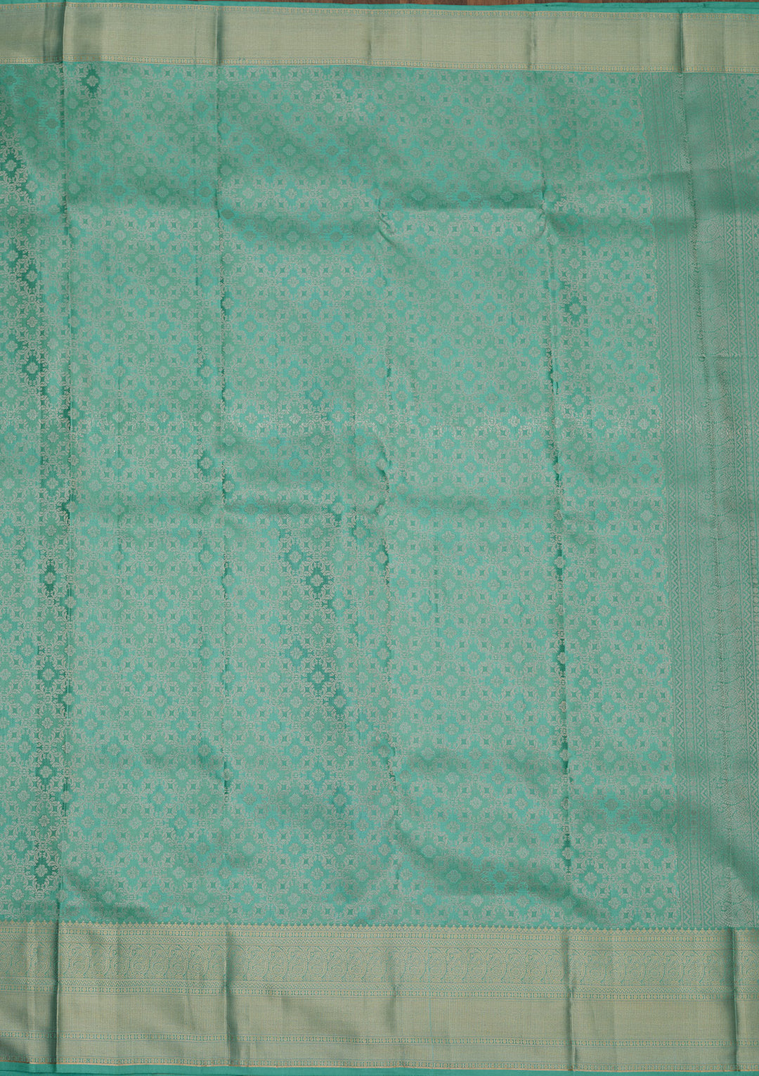 Turquoise Blue Zariwork Pure Silk Saree