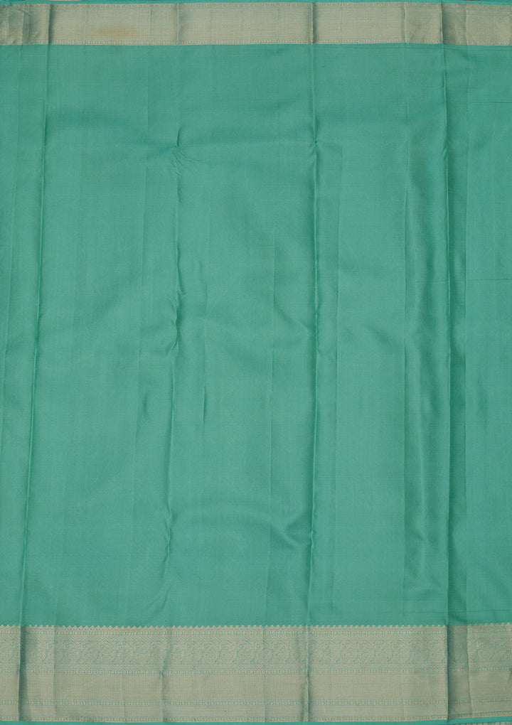 Turquoise Blue Zariwork Pure Silk Saree