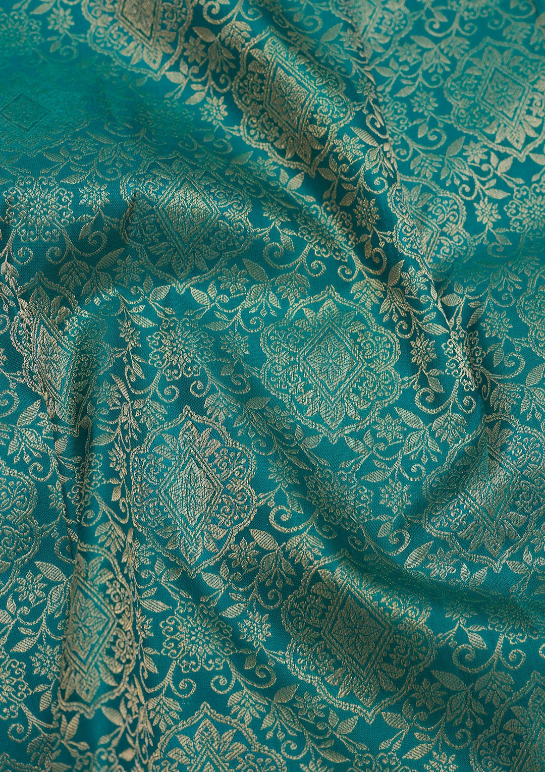 Turquoise Blue Zariwork Pure Silk Saree