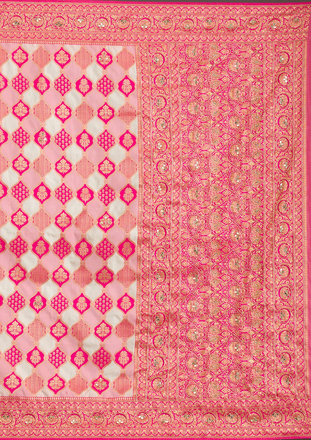 Pink Cutdana Art Silk Saree