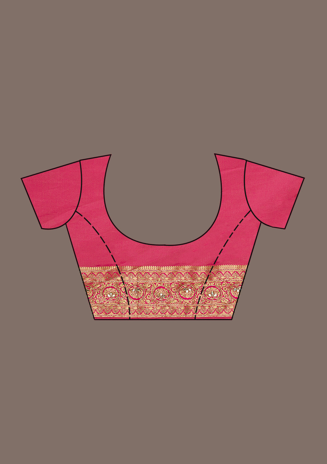 Pink Cutdana Art Silk Saree