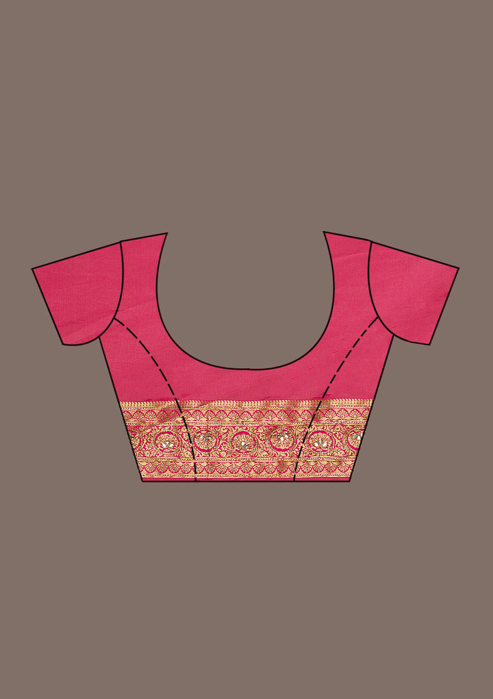 Pink Cutdana Art Silk Saree