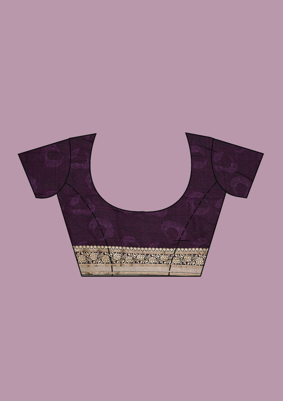 Wine Swarovski Banarasi Silk Saree