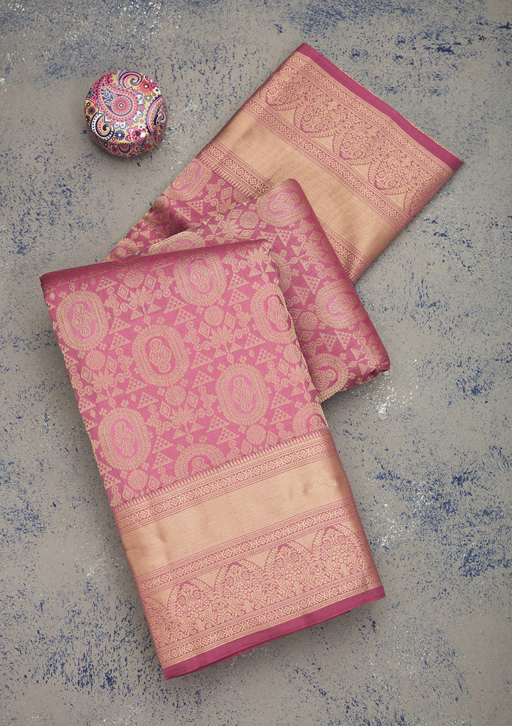 Wine Zariwork Pure Silk Saree