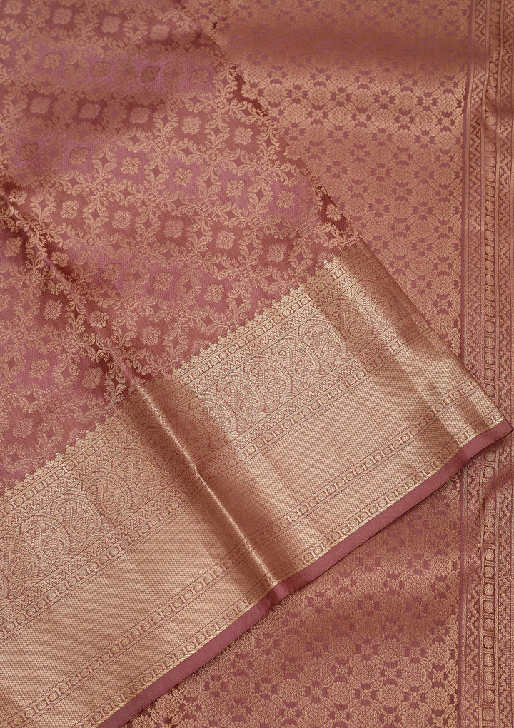Wine Zariwork Pure Silk Saree