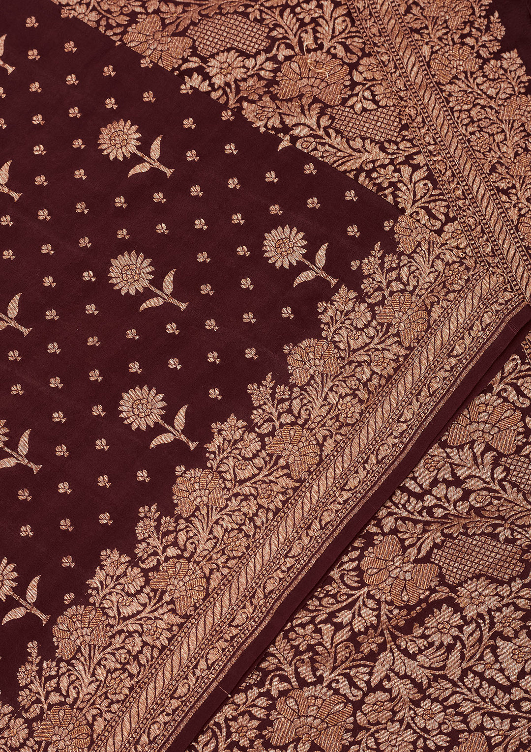 Wine Zariwork Pure Silk Saree