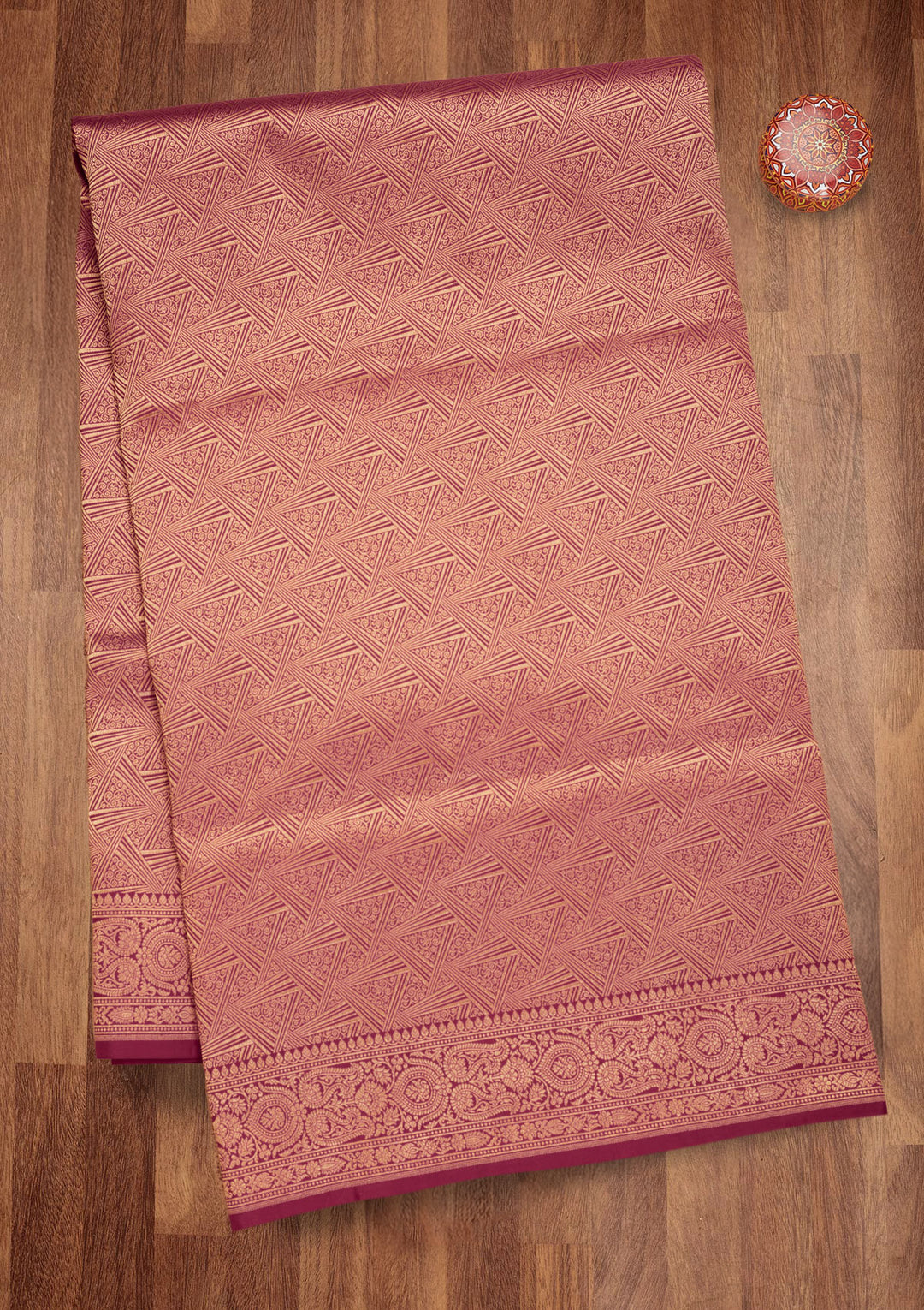 Wine Zariwork Pure Silk Saree