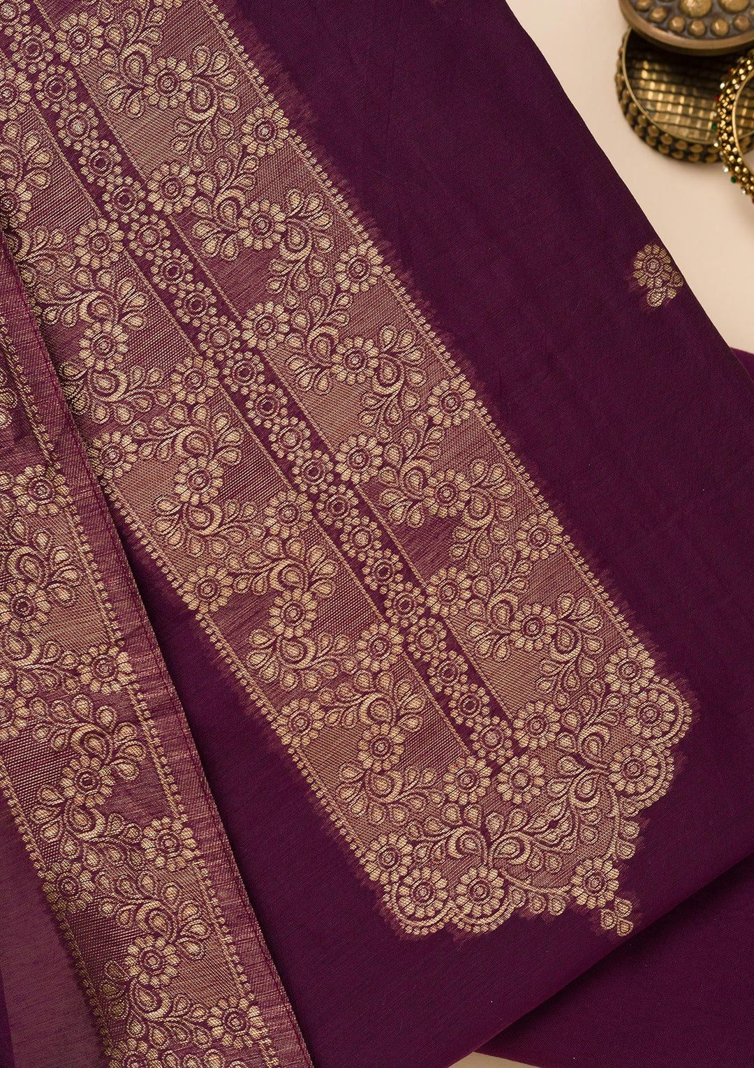 Wine Zariwork Soft Silk Unstitched Salwar Suit