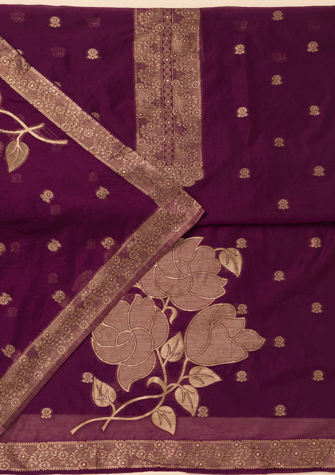 Wine Zariwork Soft Silk Unstitched Salwar Suit