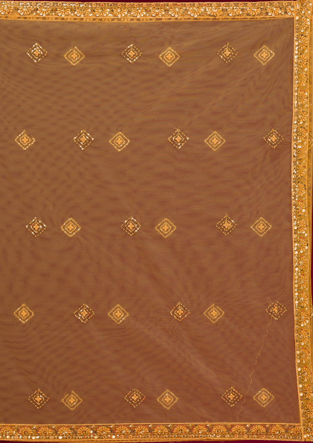 Yellow Sequins Net Readymade Lehenga