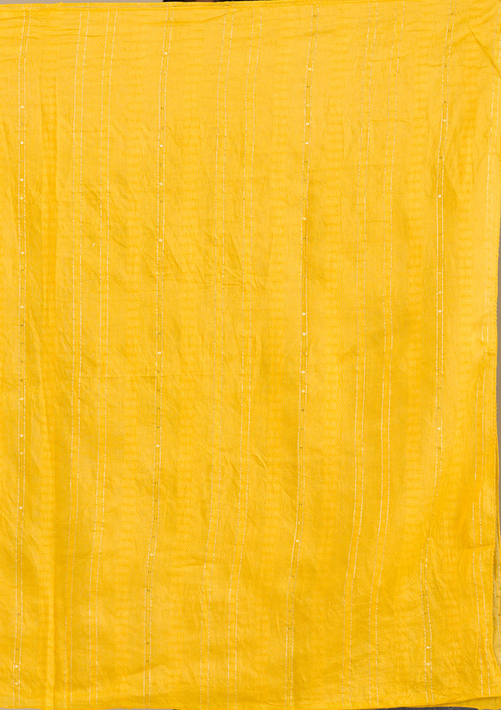 Yellow Zariwork Semi Crepe Readymade Salwar Suit