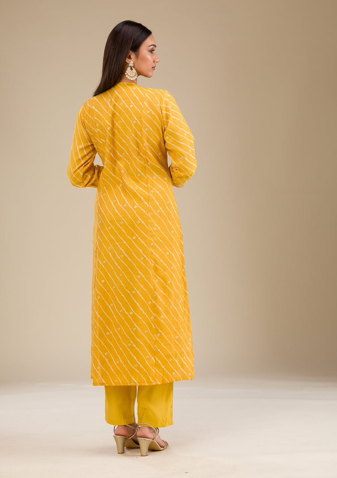 Yellow Zariwork Semi Crepe Readymade Salwar Suit