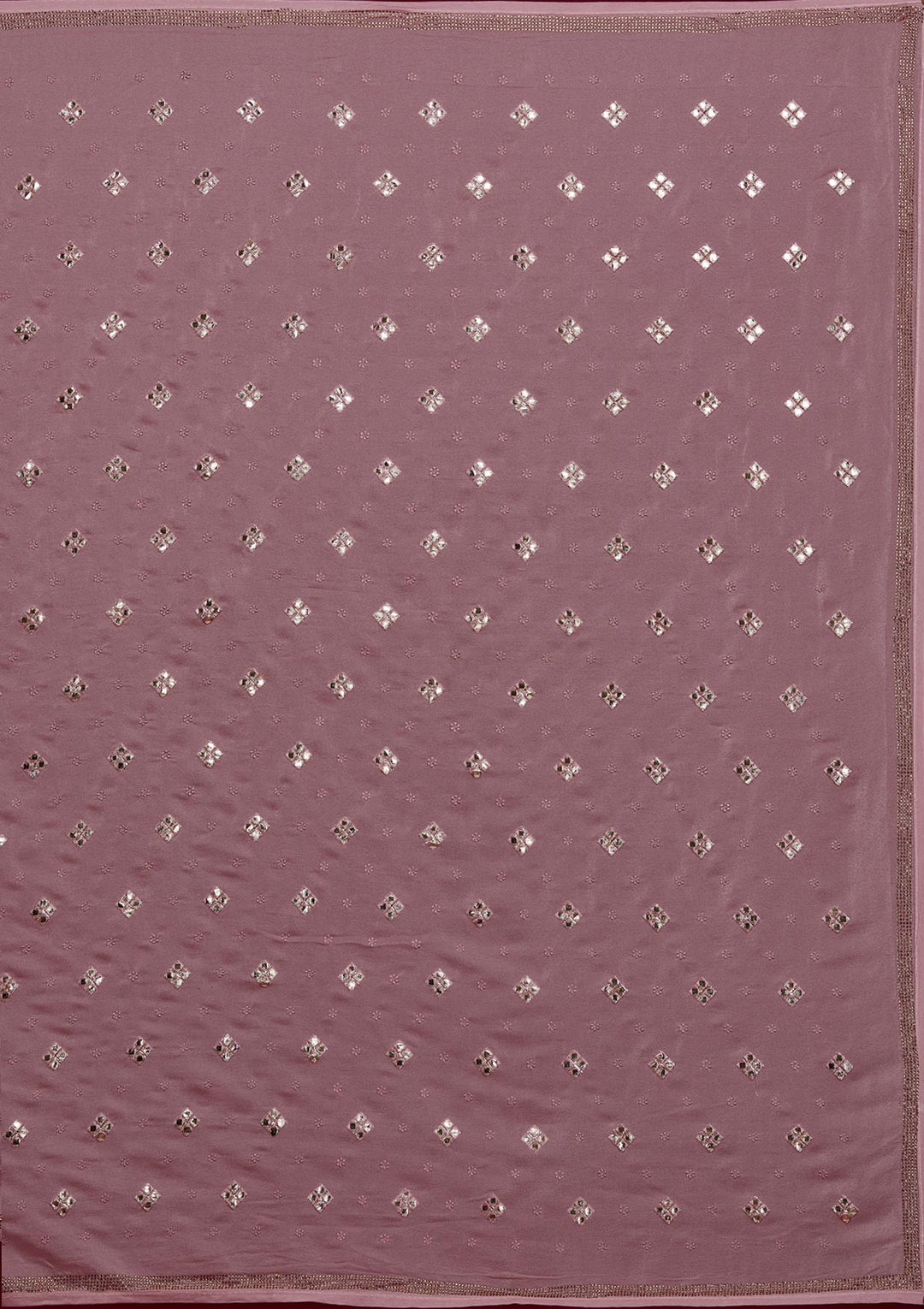 Onion Pink Swarovski Semi Crepe Designer Saree - Koskii