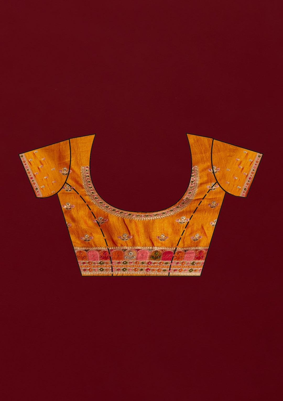 Orange Zariwork Art Silk Designer Saree - koskii