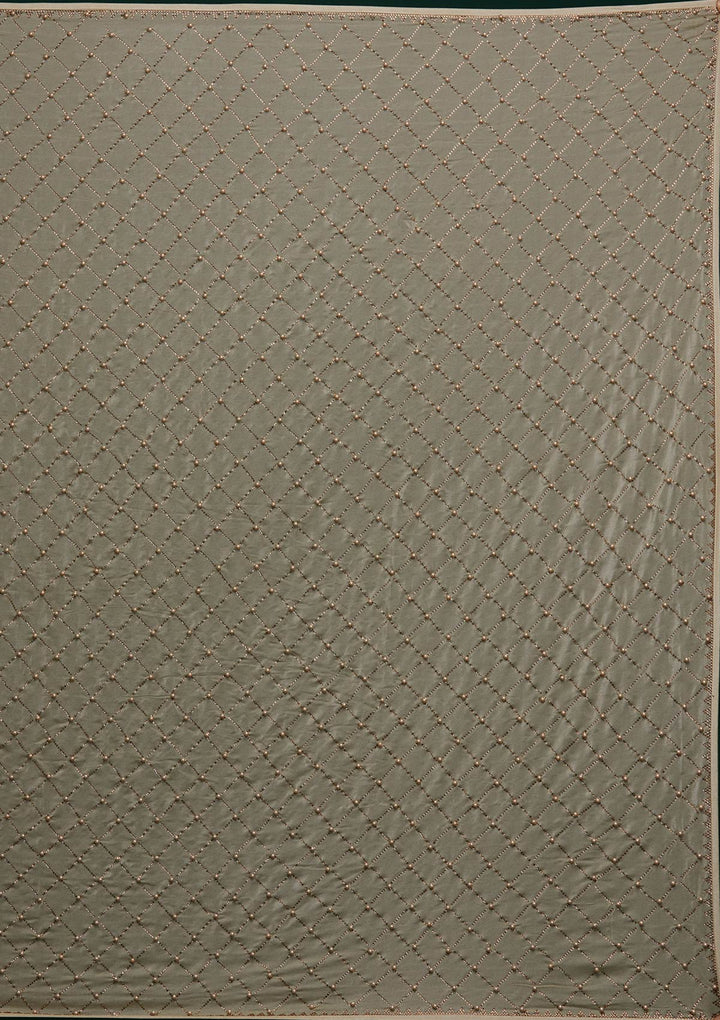 Pista Green Swarovski Shimmer Designer Saree - Koskii