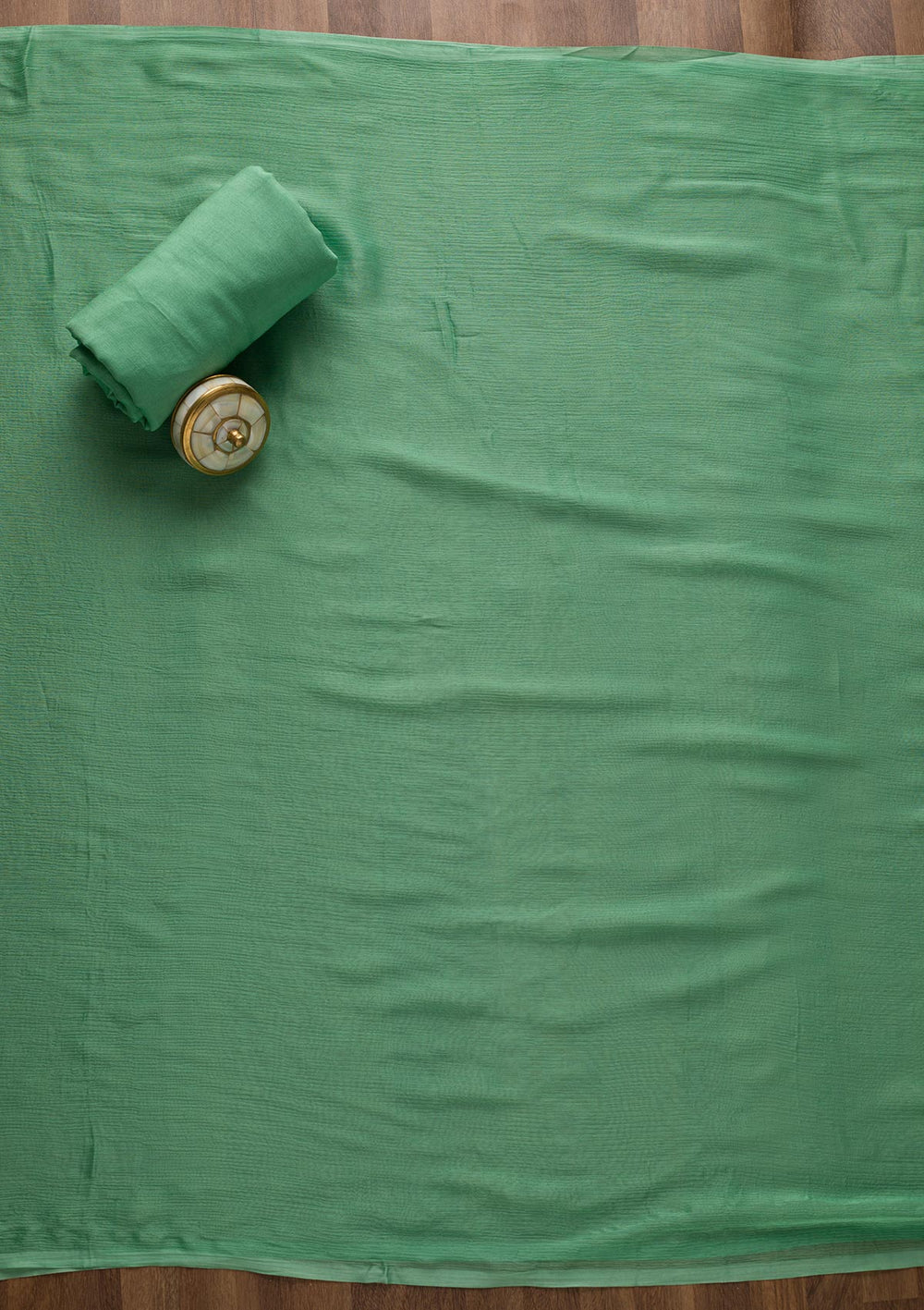 Sea Green Zariwork Semi Crepe Unstitched Salwar Suit-Koskii