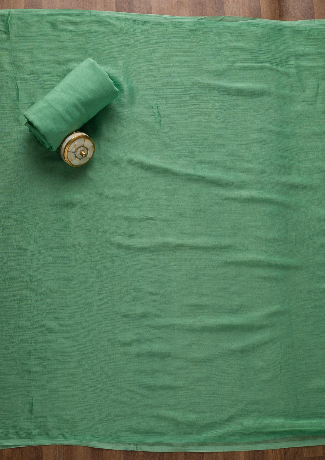 Sea Green Zariwork Semi Crepe Unstitched Salwar Suit-Koskii