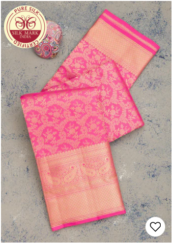 Pink Silk Saree - KOSKII