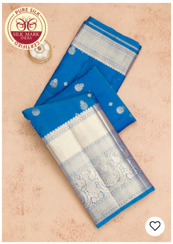 Blue Silk Saree - KOSKII