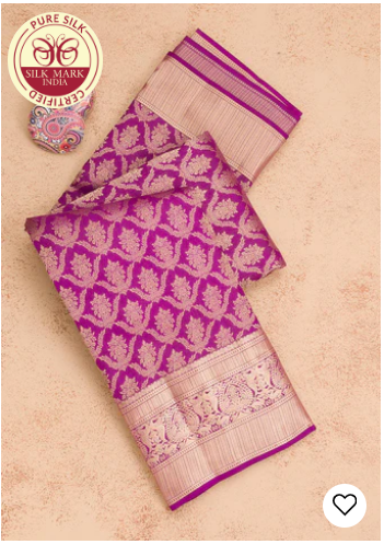 Purple Silk Saree - KOSKII