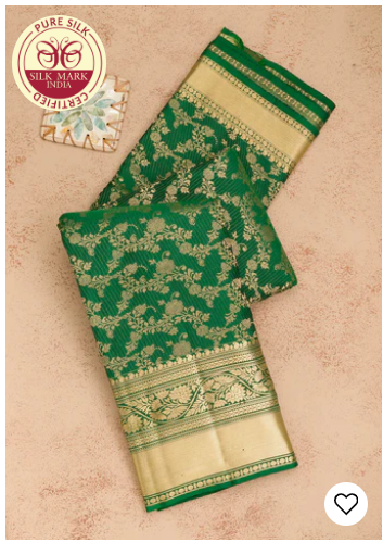 Bottle Green Silk Saree - KOSKII