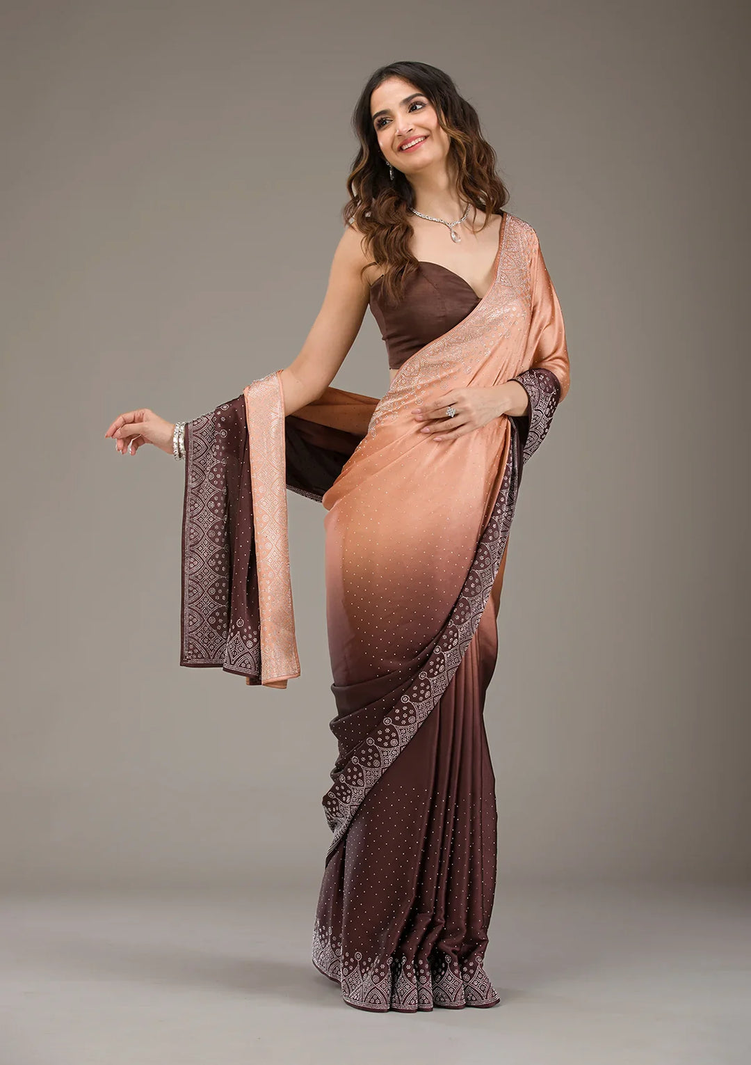 Coffee Brown Saree - KOSKII