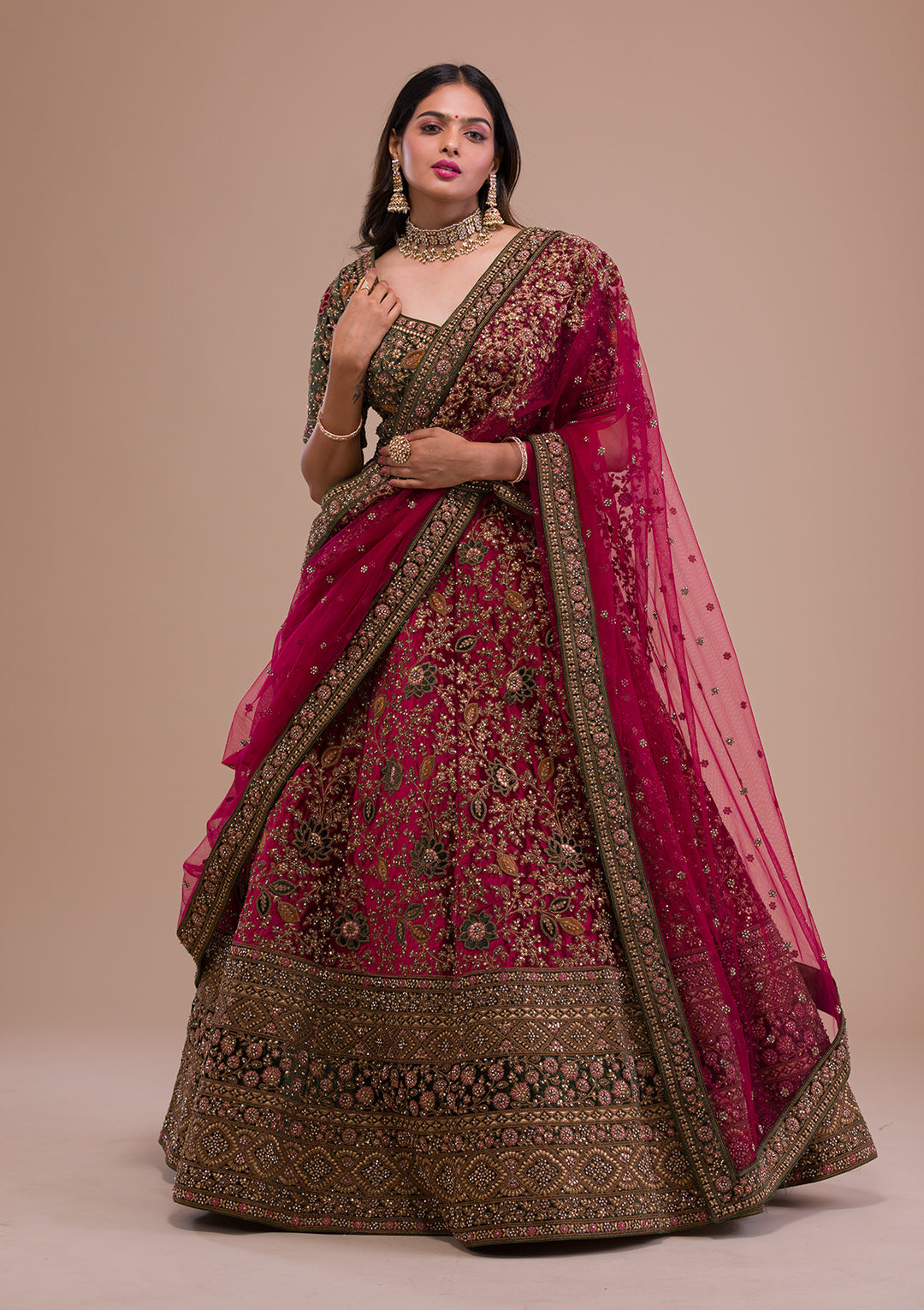 Pink Bridal Lehenga - Koskii