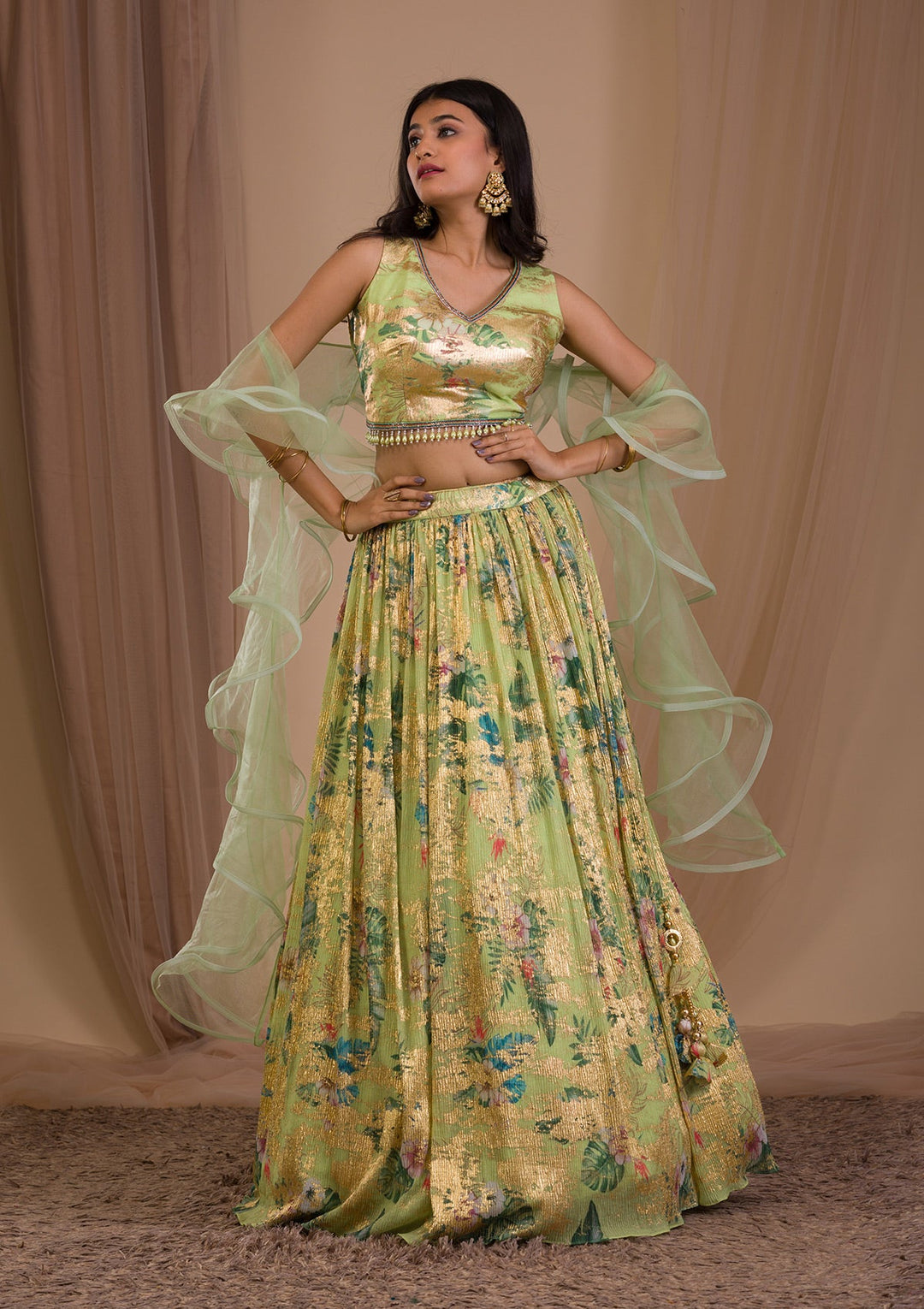 Peach lehenga
