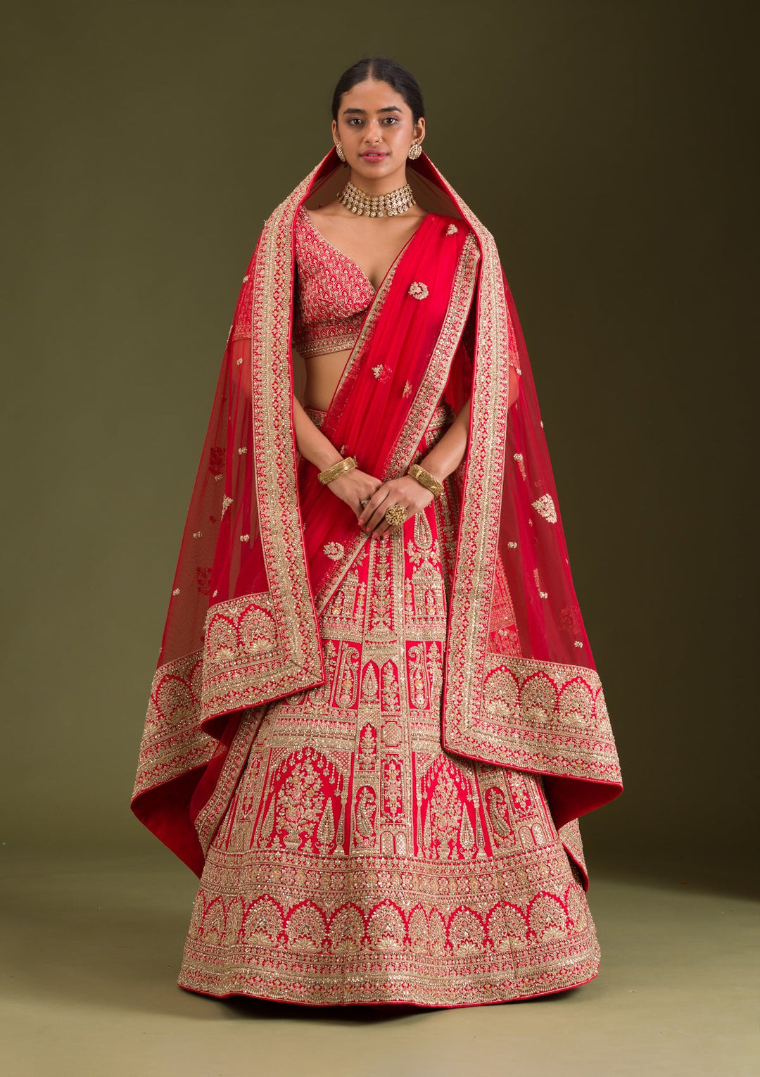 Red bridal lehenga - Koskii