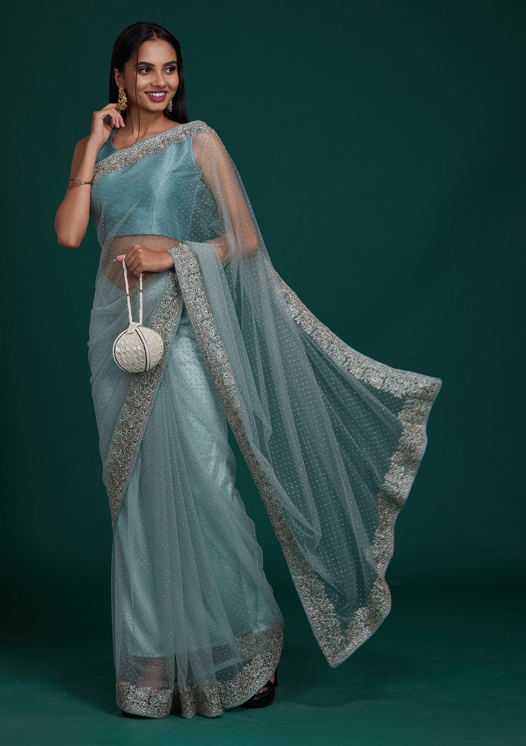 Turquoise Blue Sarees