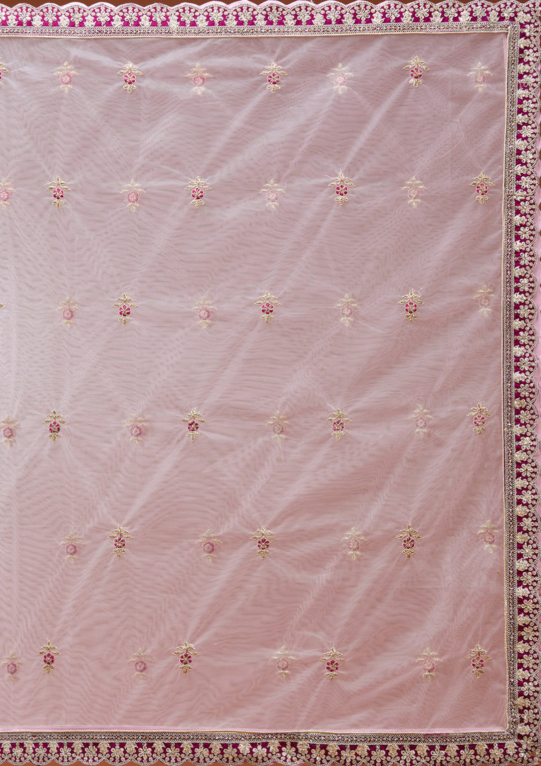 Wine Cording Raw Silk Semi-Stitched Lehenga