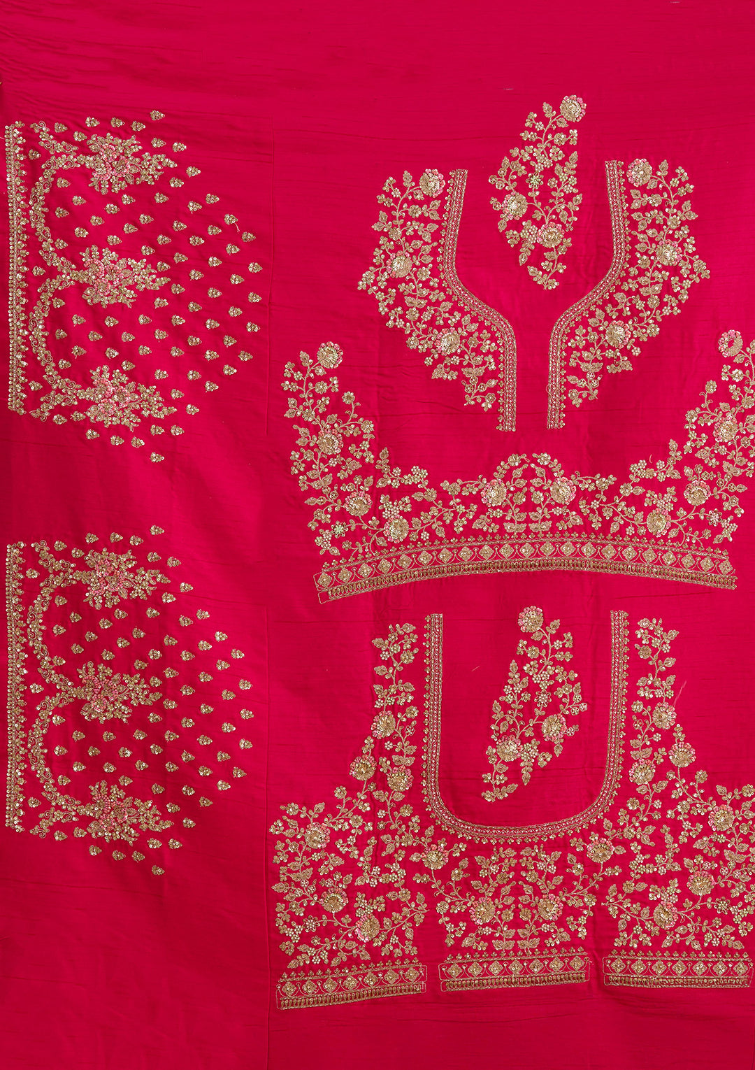 Rani Pink Zardosi Raw Silk Readymade Lehenga