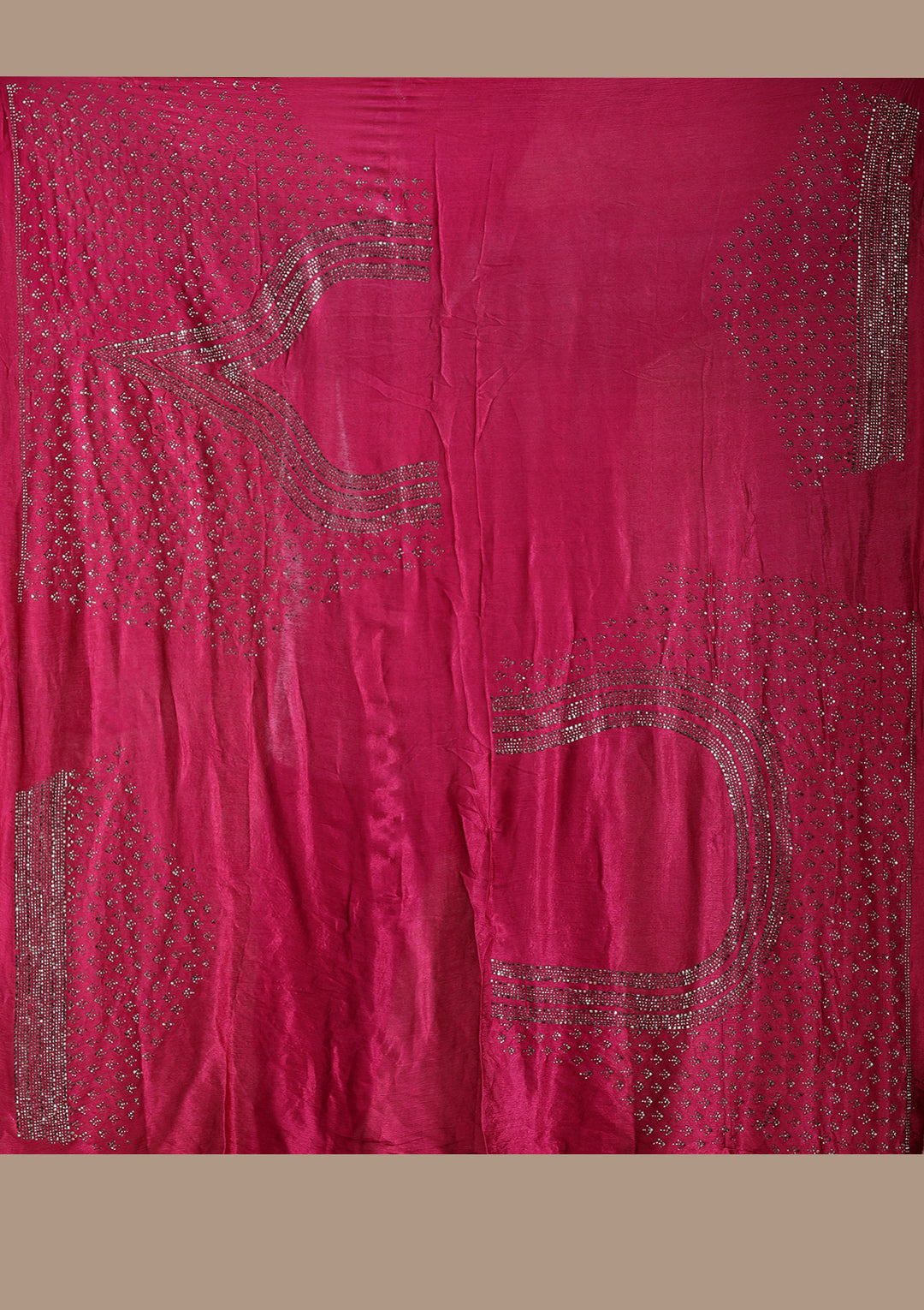 Rani Pink Silver Zariwork Satin Semi-Stitched Lehenga