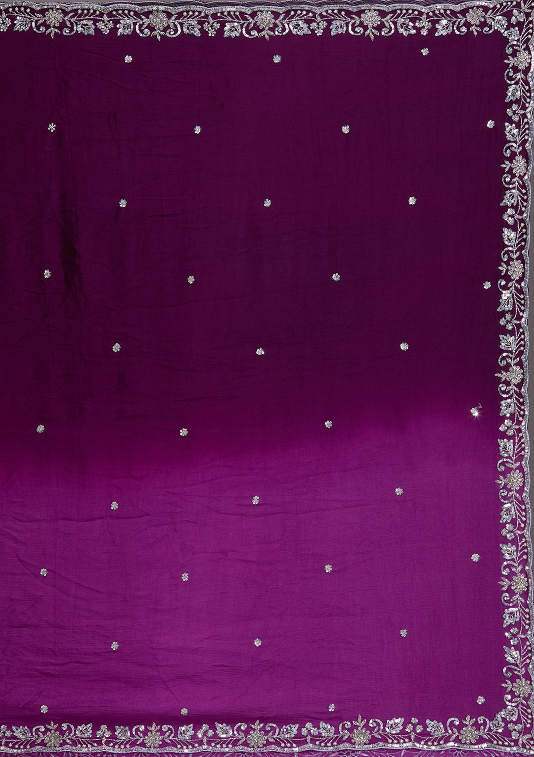 Wine Silver Zariwork Satin Readymade Lehenga