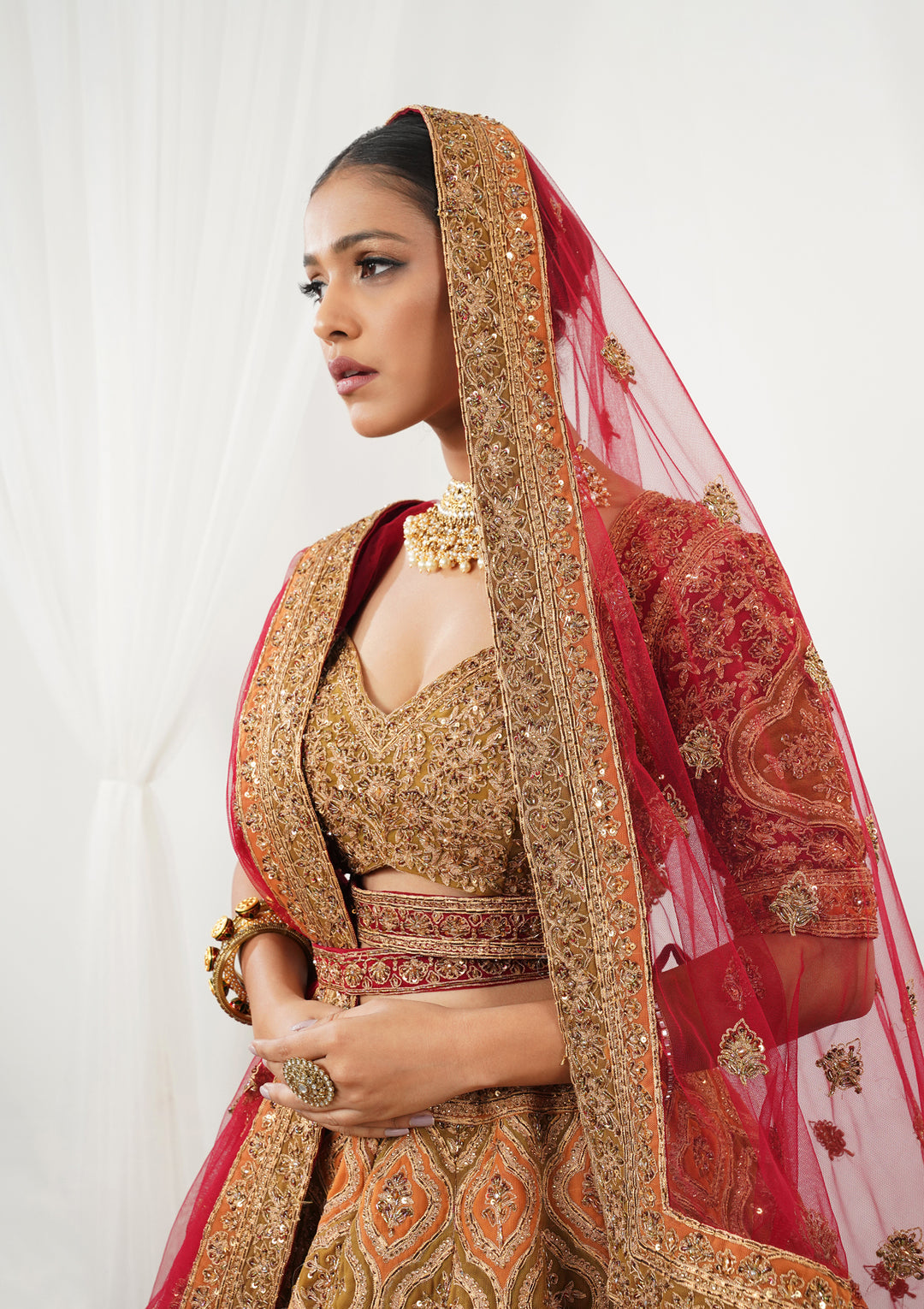 Maroon Zardosi Raw Silk Readymade Lehenga