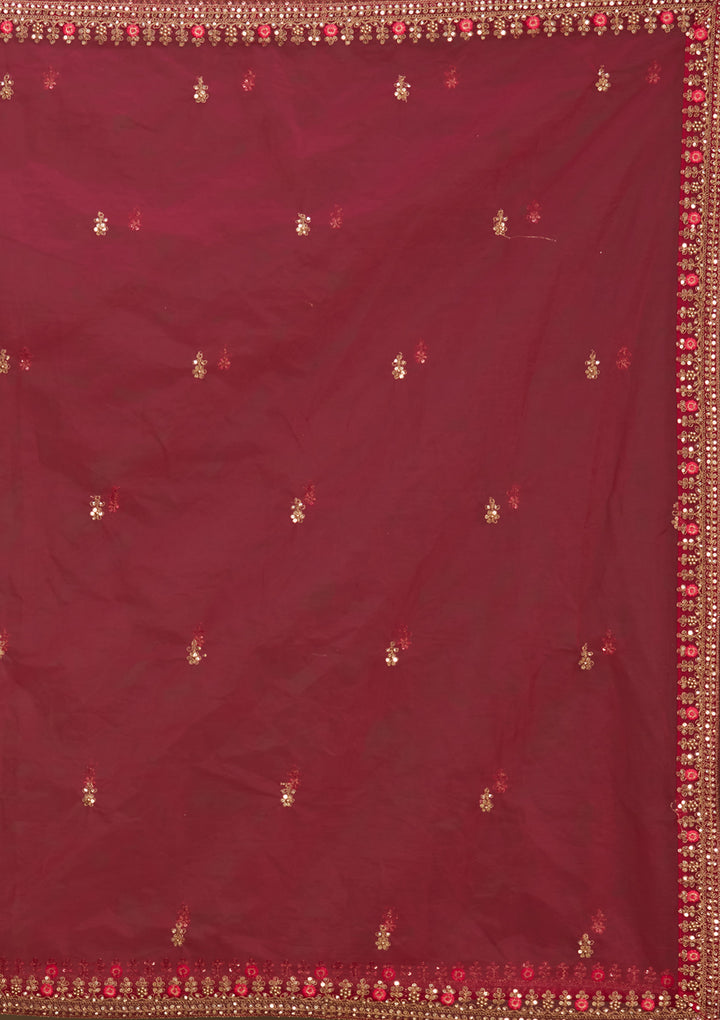 Rani Pink Zariwork (Gold) Net Readymade Lehenga