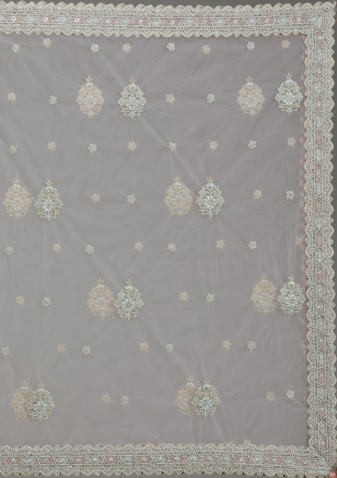 Lavender Zariwork Net Readymade Lehenga