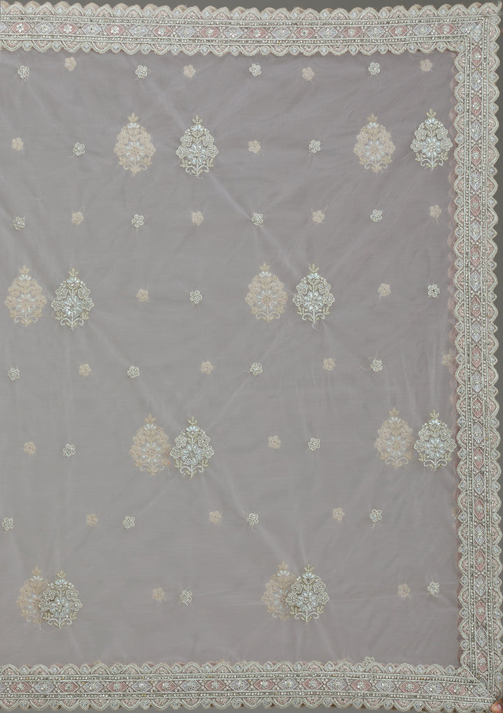 Lavender Zariwork Net Readymade Lehenga